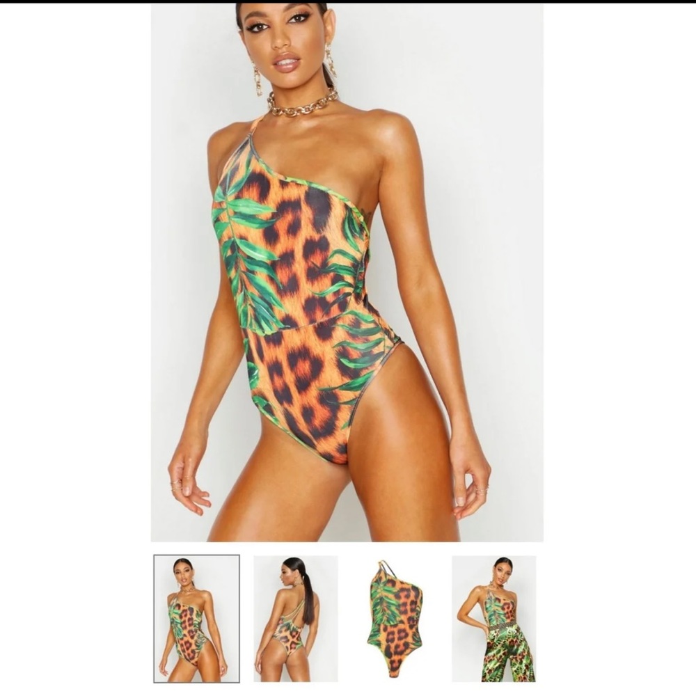 Boohoo Floral & Leopard Bodysuit 
Size: US 8
Good on stretch 
Item is new
